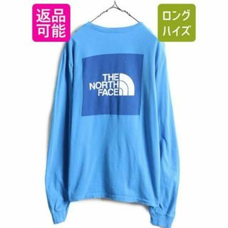 ザノースフェイス(THE NORTH FACE)のノースフェイス 両面 プリント 長袖 Tシャツ M アウトドア ロンT ブルー(Tシャツ/カットソー(七分/長袖))