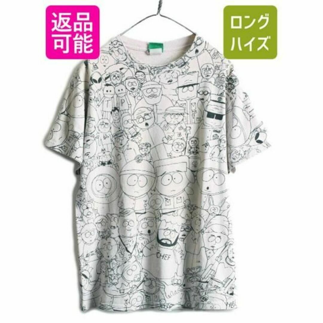 メンズ00s サウスパーク キャラクター 総柄 プリント Tシャツ L  アニメ