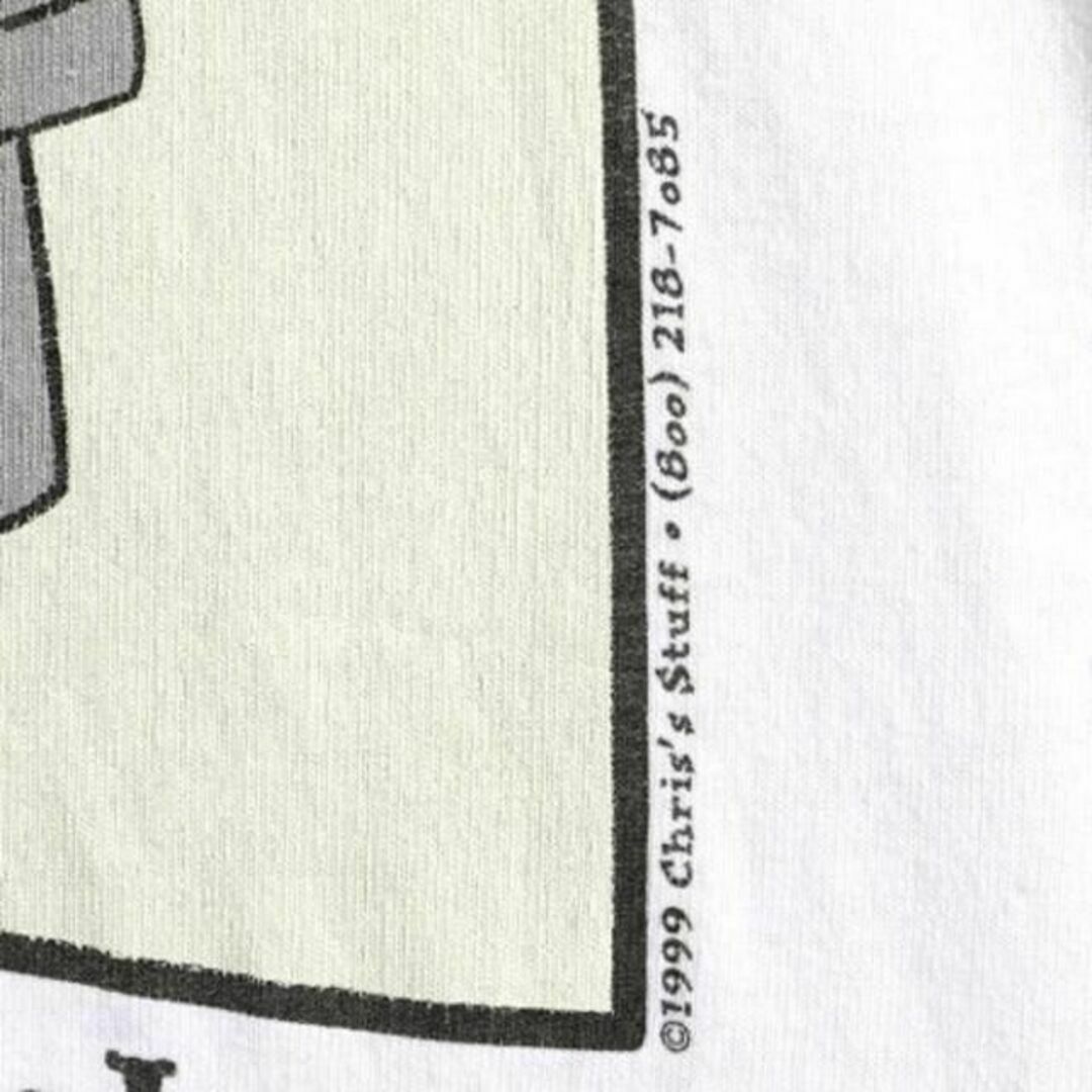90s メッセージ アート プリント 半袖 Tシャツ XL 白 ヘインズ 企業 4