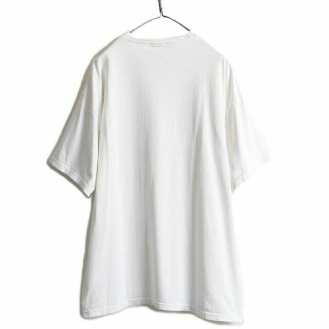 90s メッセージ アート プリント 半袖 Tシャツ XL 白 ヘインズ 企業 6