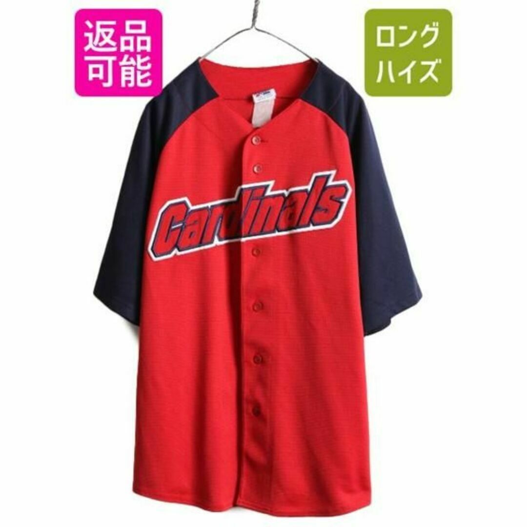 90s 00s MLB Majestic カージナルス ベースボールシャツ XL