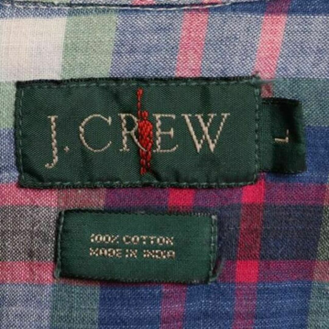 90s J CREW マドラス チェック 長袖 ボタンダウン シャツ L 総柄 メンズのトップス(シャツ)の商品写真