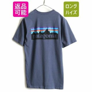 パタゴニア(patagonia)のパタゴニア プリント 半袖Tシャツ S アウトドア フィッツロイ ロゴ ネイビー(Tシャツ/カットソー(半袖/袖なし))