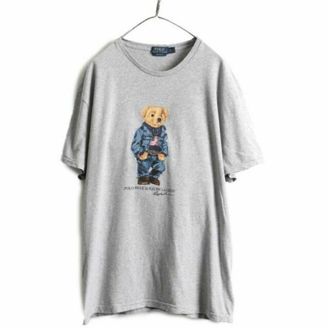 Ralph Lauren(ラルフローレン)のポロベアー ポロ ラルフローレン プリント Tシャツ XL 灰 キャラクター メンズのトップス(Tシャツ/カットソー(半袖/袖なし))の商品写真