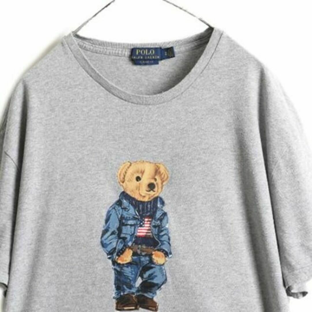 Ralph Lauren(ラルフローレン)のポロベアー ポロ ラルフローレン プリント Tシャツ XL 灰 キャラクター メンズのトップス(Tシャツ/カットソー(半袖/袖なし))の商品写真