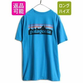 パタゴニア(patagonia)のパタゴニア プリント 半袖 Tシャツ L ブルー アウトドア フィッツロイ 青(Tシャツ/カットソー(半袖/袖なし))