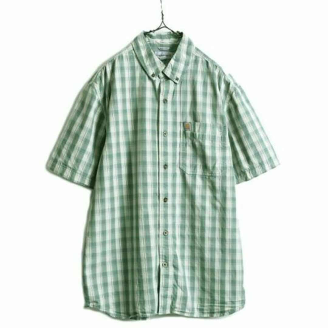 US企画 カーハート チェック ボタンダウン 半袖 シャツ L 日本未発売モデル メンズのトップス(シャツ)の商品写真