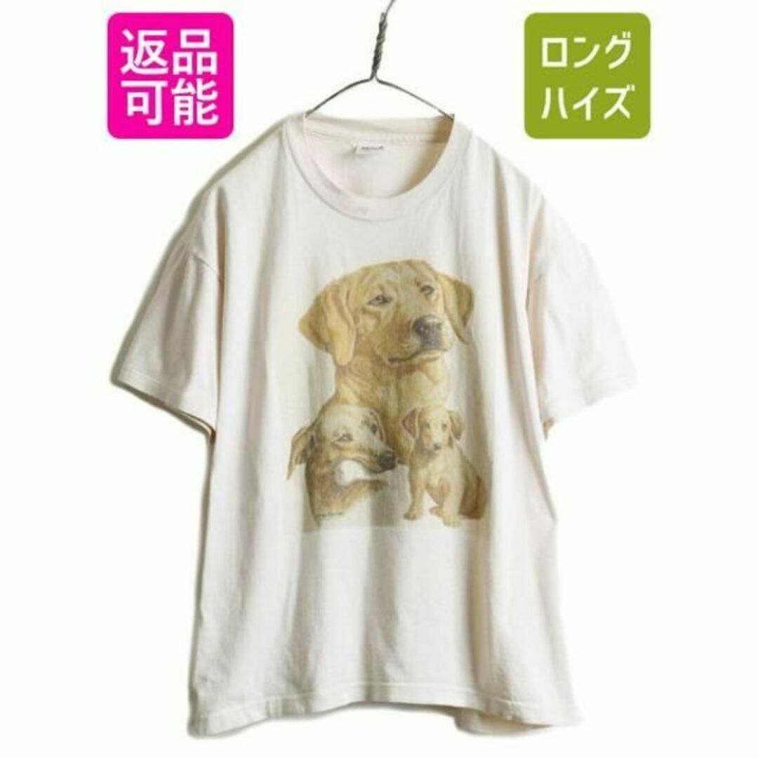 メンズ90s USA製 アニマル ラブラドール プリント 半袖 Tシャツ L アート