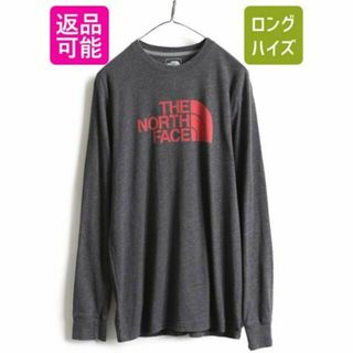 ザノースフェイス(THE NORTH FACE)のノースフェイス ビッグロゴ プリント 長袖Tシャツ ロンT チャコールグレー M(Tシャツ/カットソー(七分/長袖))