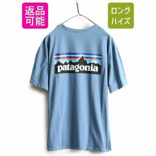 パタゴニア(patagonia)のパタゴニア プリント 半袖 Tシャツ M 青 アウトドア フィッツロイ ロゴT(Tシャツ/カットソー(半袖/袖なし))