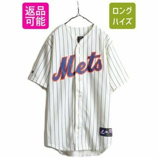 MLB オフィシャル Majestic メッツ ベースボールシャツ L 程 野球(ウェア)