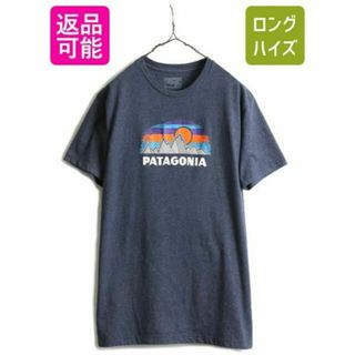 パタゴニア(patagonia)のパタゴニア プリント 半袖 Tシャツ L 紺 アウトドア イラスト アート (Tシャツ/カットソー(半袖/袖なし))