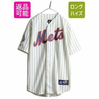 MLB Majestic メッツ ベースボールシャツ L ユニホーム 大リーグ(ウェア)