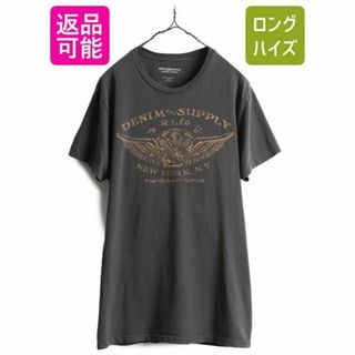 ラルフローレン(Ralph Lauren)のDENIM&SUPPLY ラルフローレン プリント 半袖 Tシャツ L 黒 濃灰(Tシャツ/カットソー(半袖/袖なし))