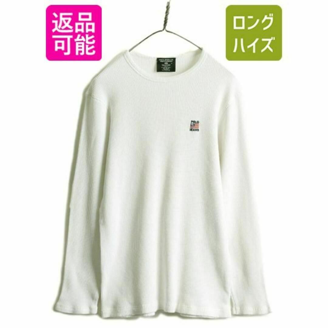 Ralph Lauren(ラルフローレン)のポロ ラルフローレン コットン サーマル 長袖 Tシャツ M 星条旗 白 ロンT メンズのトップス(Tシャツ/カットソー(七分/長袖))の商品写真