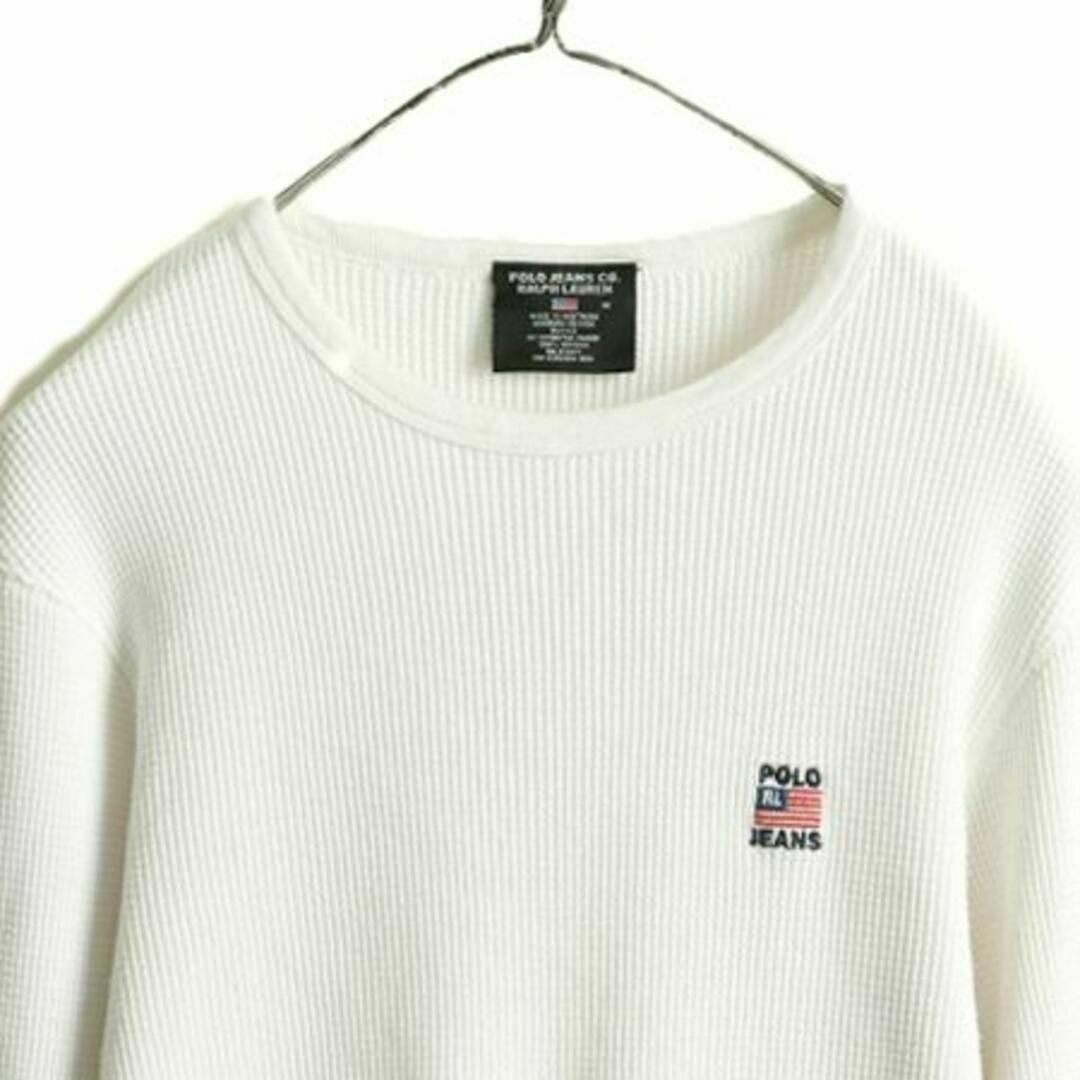 Ralph Lauren(ラルフローレン)のポロ ラルフローレン コットン サーマル 長袖 Tシャツ M 星条旗 白 ロンT メンズのトップス(Tシャツ/カットソー(七分/長袖))の商品写真