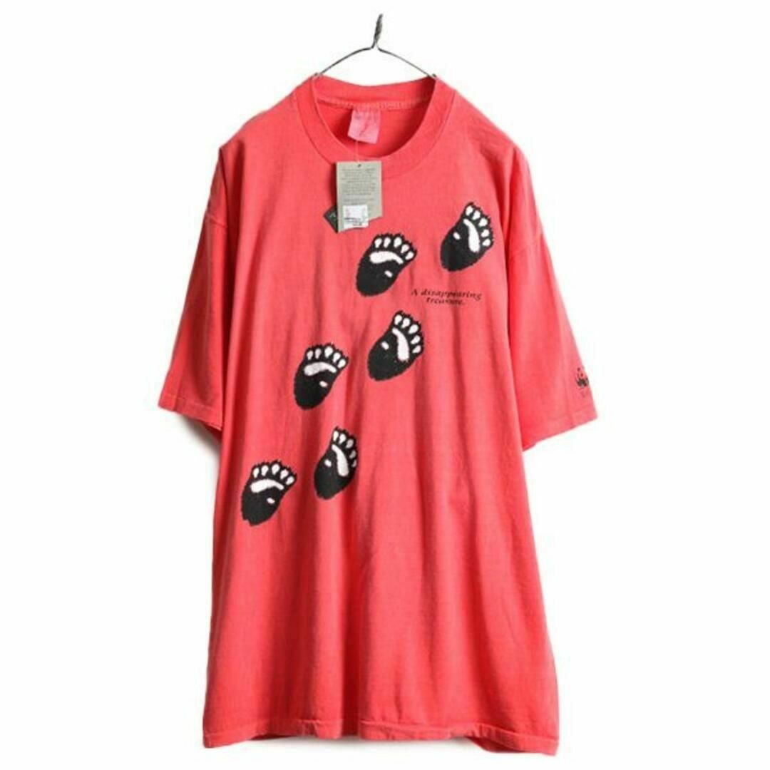 未使用 90s USA製 WWF パンダ アニマル プリント Tシャツ 2XL メンズのトップス(Tシャツ/カットソー(半袖/袖なし))の商品写真