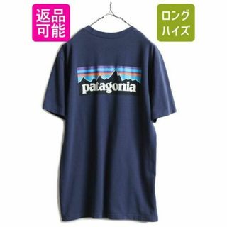 パタゴニア(patagonia)のパタゴニア プリント Tシャツ M 紺 アウトドア フィッツロイ ボックスロゴ (Tシャツ/カットソー(半袖/袖なし))