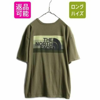 ザノースフェイス(THE NORTH FACE)のノースフェイス 両面 プリント Tシャツ M カーキ アウトドア ボックスロゴ(Tシャツ/カットソー(半袖/袖なし))