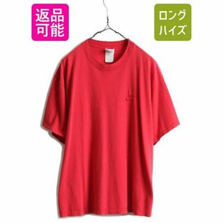 ナイキ(NIKE)の90s USA製 ナイキ Tシャツ L ワンポイント 赤 初期 銀タグ 当時物(Tシャツ/カットソー(半袖/袖なし))