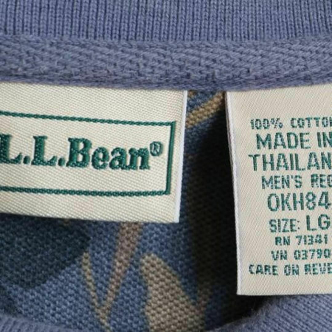 L.L.Bean(エルエルビーン)の90s エルエルビーン 総柄 半袖 ポロシャツ L アロハ ハワイアン ボックス メンズのトップス(ポロシャツ)の商品写真