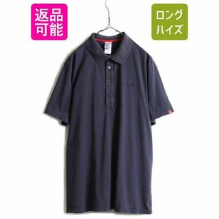 ザノースフェイス(THE NORTH FACE)のノースフェイス 半袖ポロシャツ XL 紺 アウトドア スムース素材 ワンポイント(ポロシャツ)