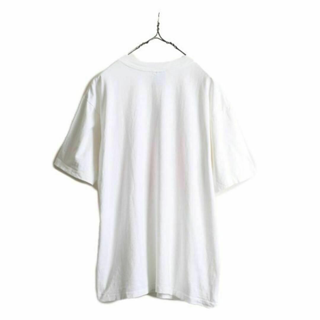 90s メッセージ 発泡 プリント 半袖 Tシャツ XL ジョーク 白 オールド