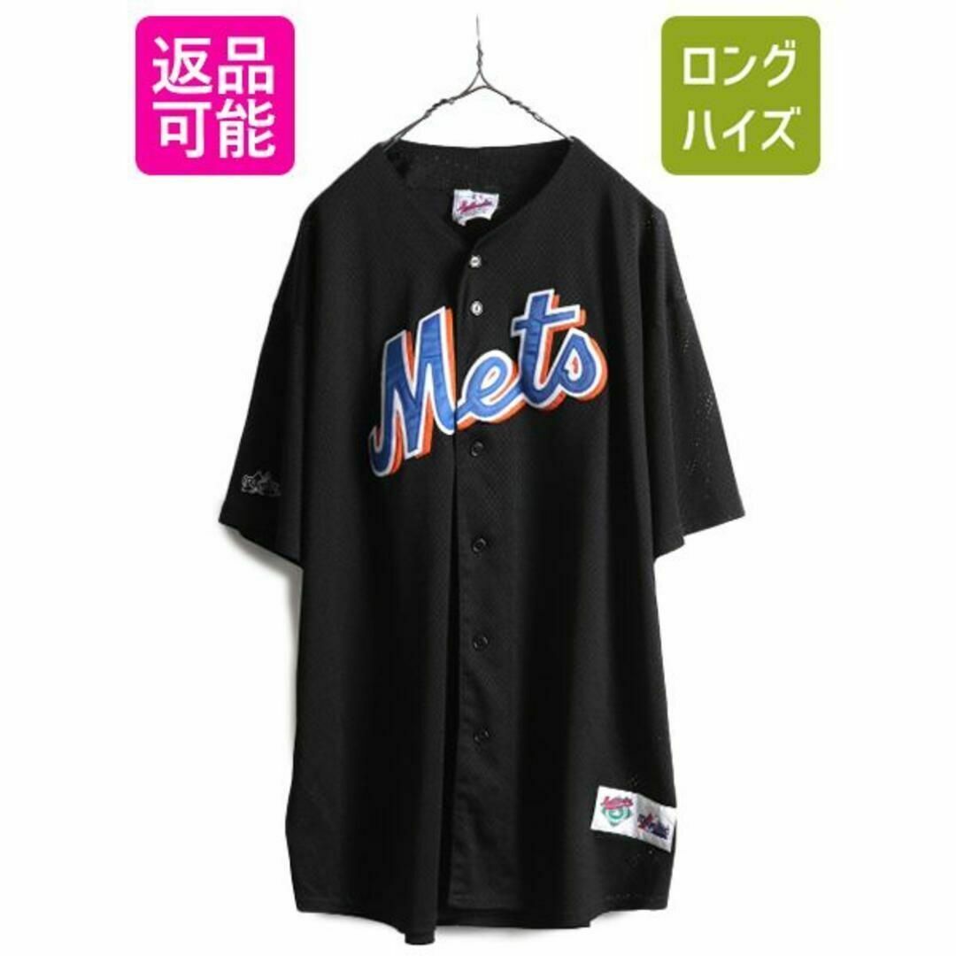 MLB Majestic メッツ ベースボールシャツ XL ユニホーム 野球 黒