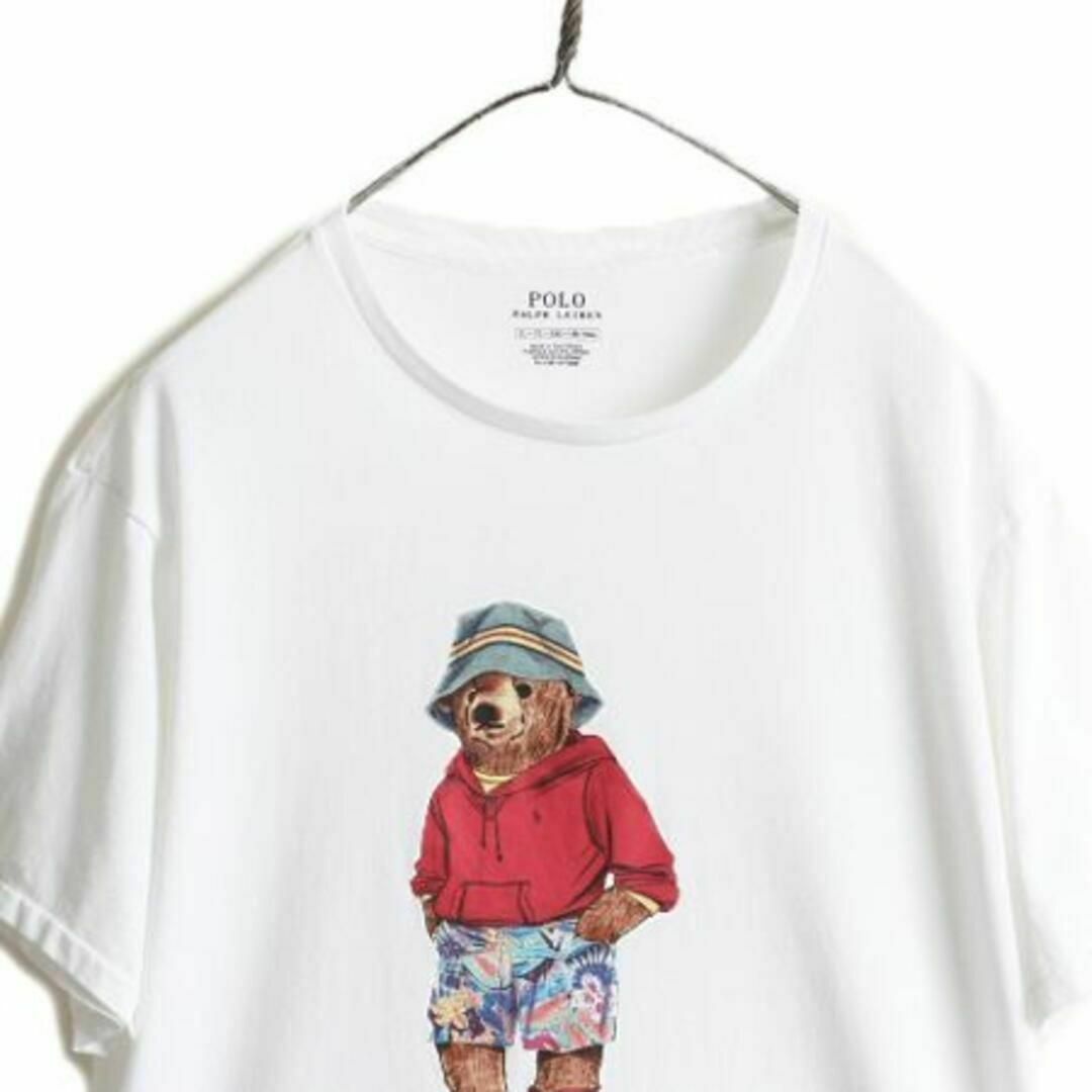 Ralph Lauren(ラルフローレン)のポロベアー ポロ ラルフローレン プリント Tシャツ XL キャラクター 白 メンズのトップス(Tシャツ/カットソー(半袖/袖なし))の商品写真