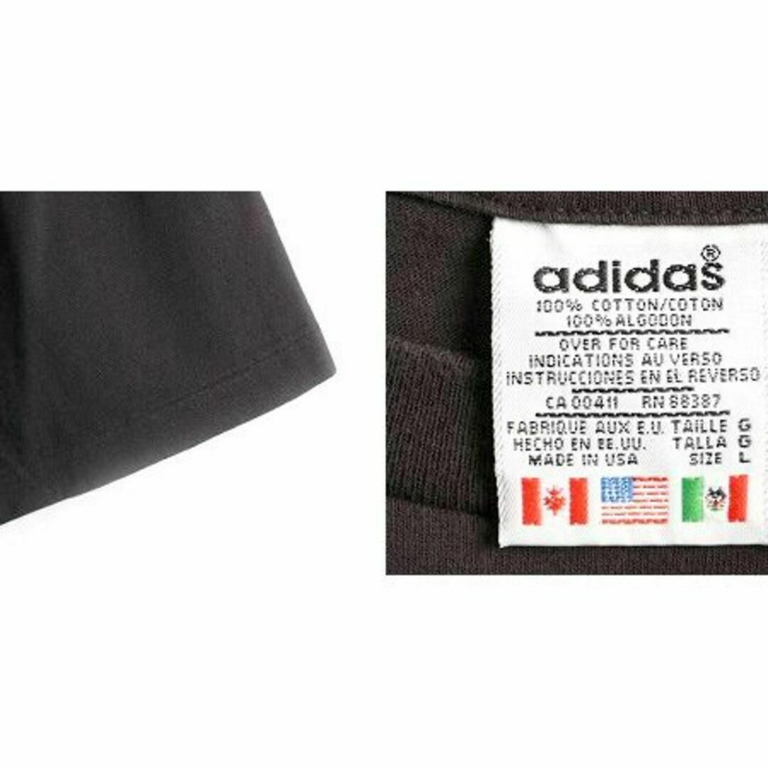 adidas(アディダス)の90s USA製 アディダス プリント 半袖 Tシャツ L ヘビーウェイト 黒 メンズのトップス(Tシャツ/カットソー(半袖/袖なし))の商品写真