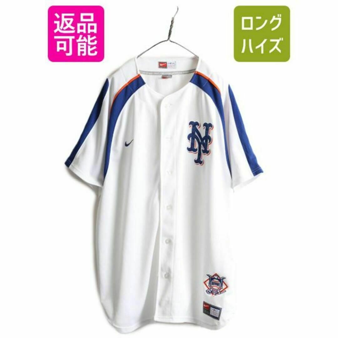 00s ナイキ MLB オフィシャル メッツ ベースボール シャツ 2XL 野球