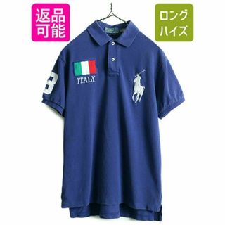 ラルフローレン(Ralph Lauren)のビッグポニー イタリア代表 ポロ ラルフローレン 鹿の子 半袖ポロシャツ M 青(ポロシャツ)