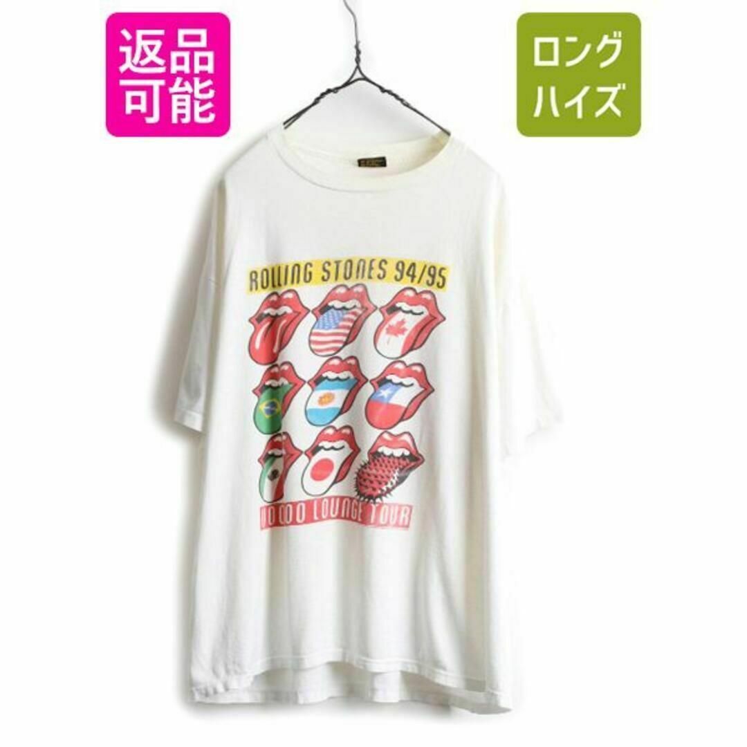 90s ローリング ストーンズ ツアー プリント Tシャツ XL 当時物 白