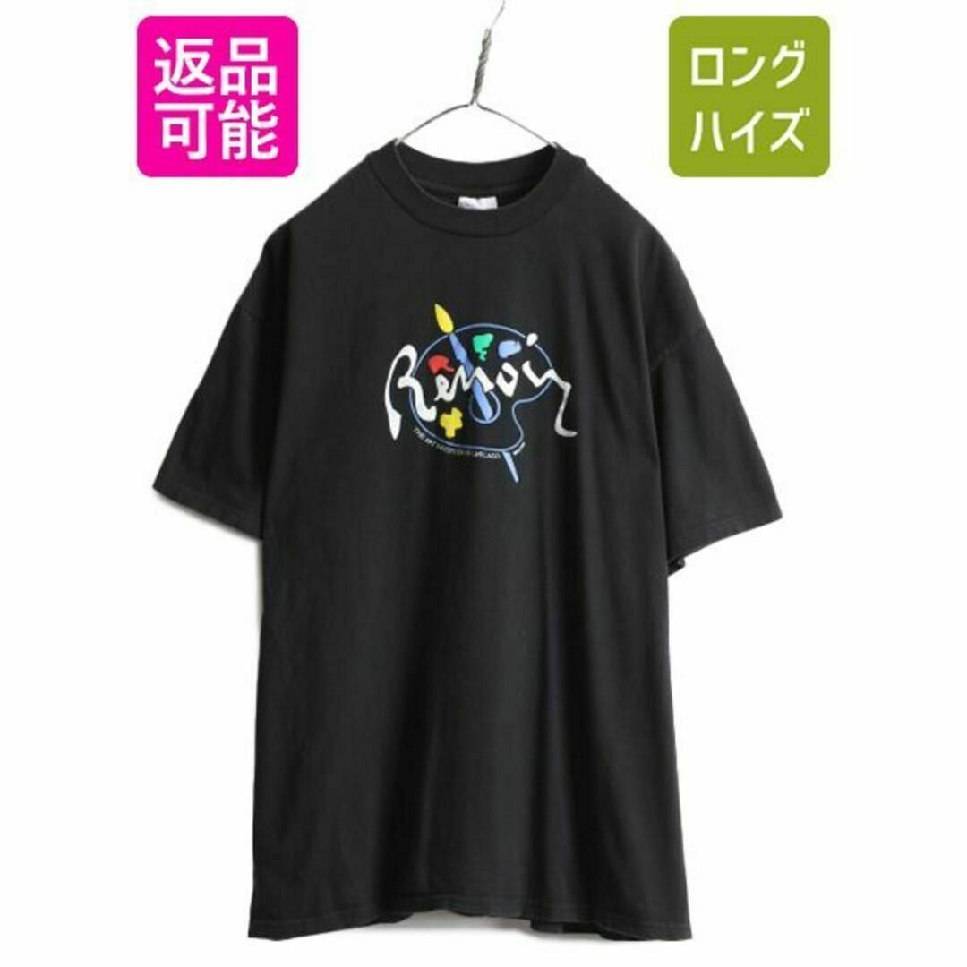 Tシャツ/カットソー(半袖/袖なし)90s ルノワール アート プリント Tシャツ XL 芸術 ヘインズ イラスト