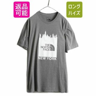 ザノースフェイス(THE NORTH FACE)のノースフェイス プリント Tシャツ XL グレー アウトドア アート イラスト(Tシャツ/カットソー(半袖/袖なし))