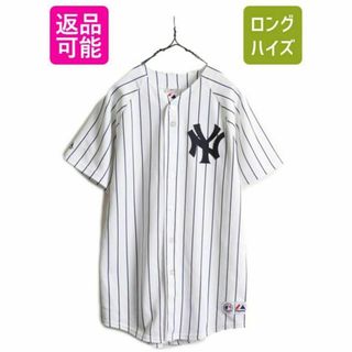 USA製 MLB Majestic ヤンキース ベースボールシャツ S 大リーグ(ウェア)