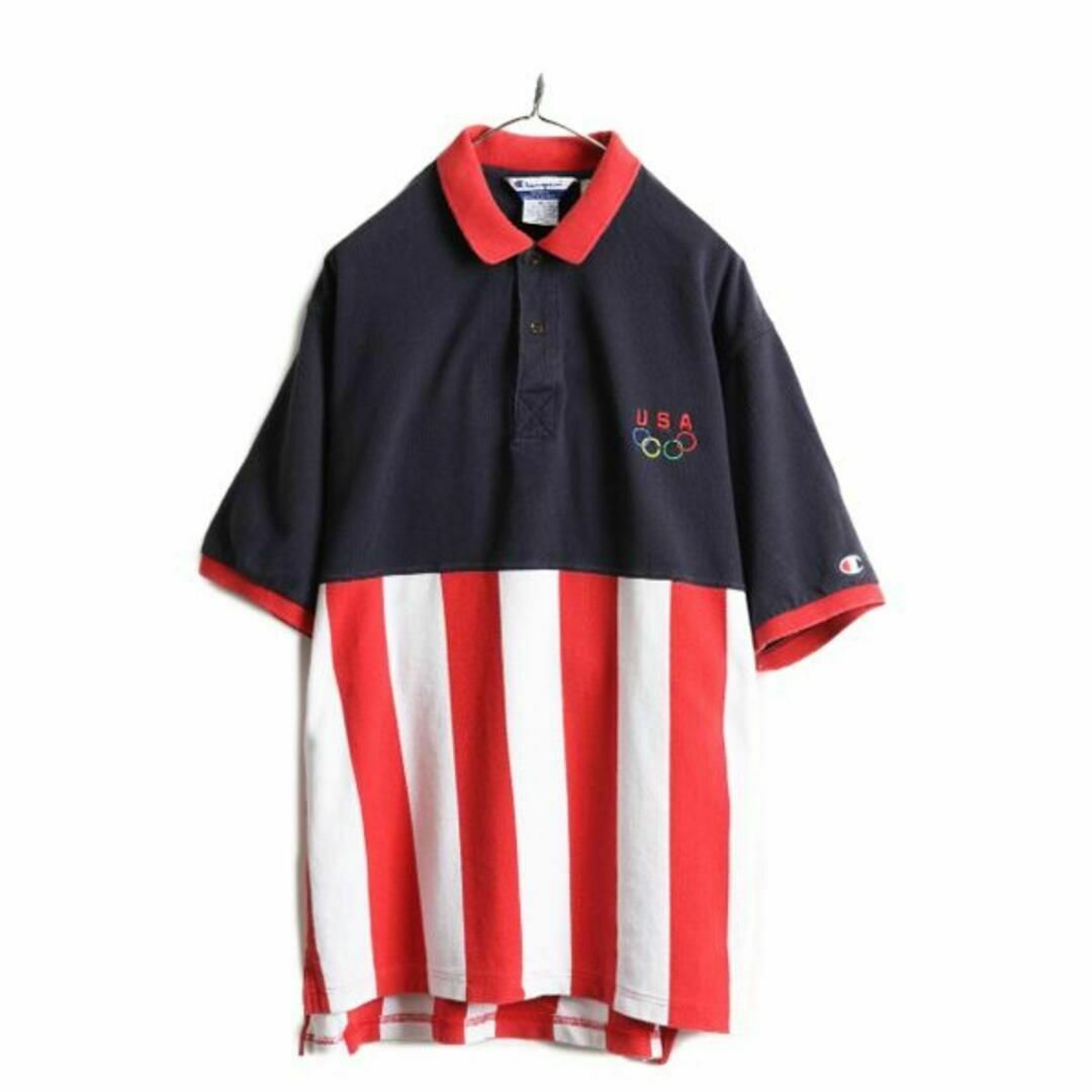 Champion(チャンピオン)の90s チャンピオン アトランタ オリンピック 鹿の子 半袖 ポロシャツ XL メンズのトップス(ポロシャツ)の商品写真