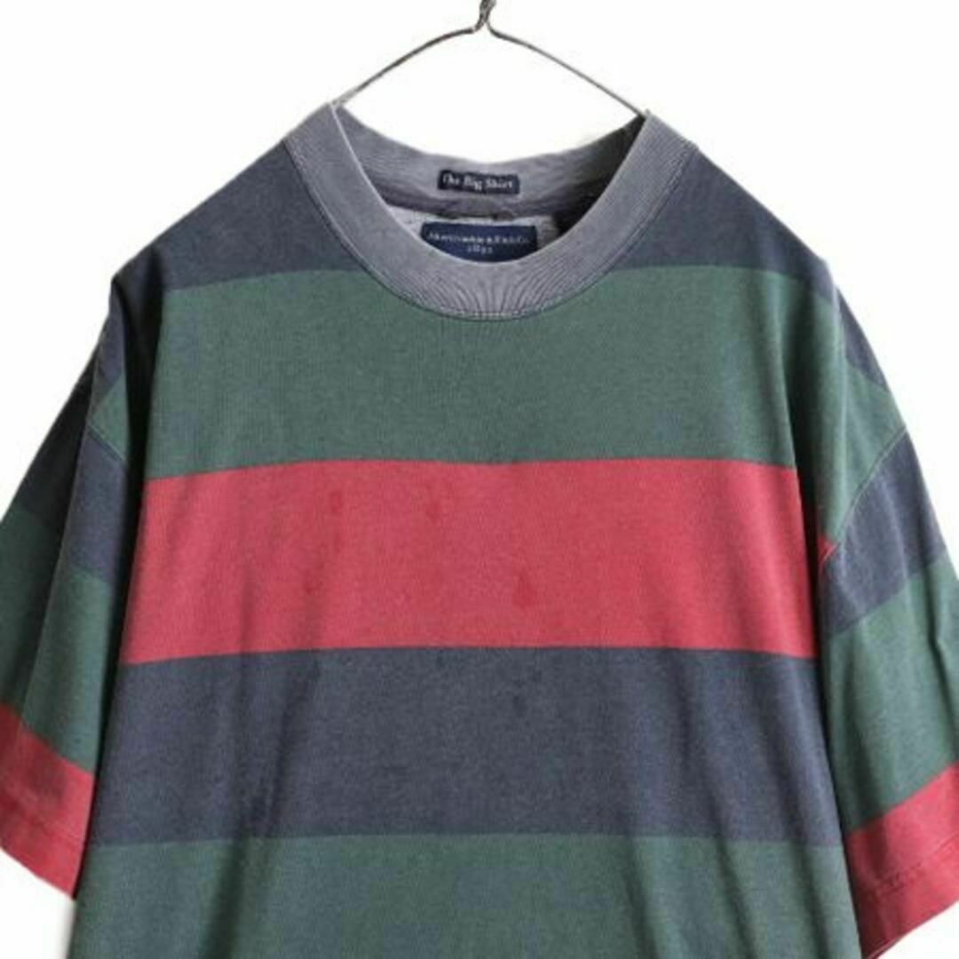90s アバクロンビー&フィッチ ワイド ボーダー Tシャツ XL アバクロ メンズのトップス(Tシャツ/カットソー(半袖/袖なし))の商品写真