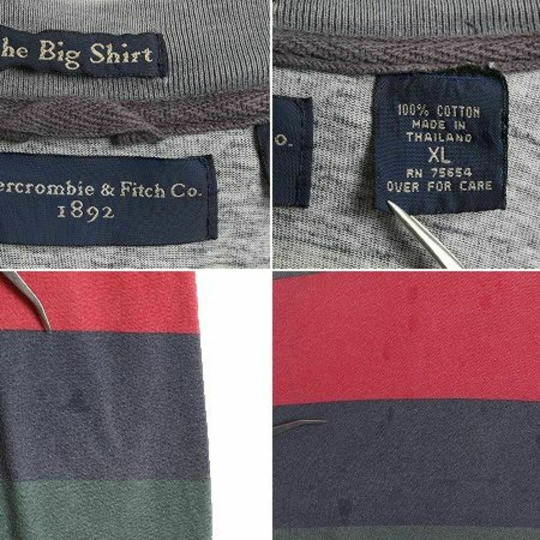 90s アバクロンビー&フィッチ ワイド ボーダー Tシャツ XL アバクロ メンズのトップス(Tシャツ/カットソー(半袖/袖なし))の商品写真