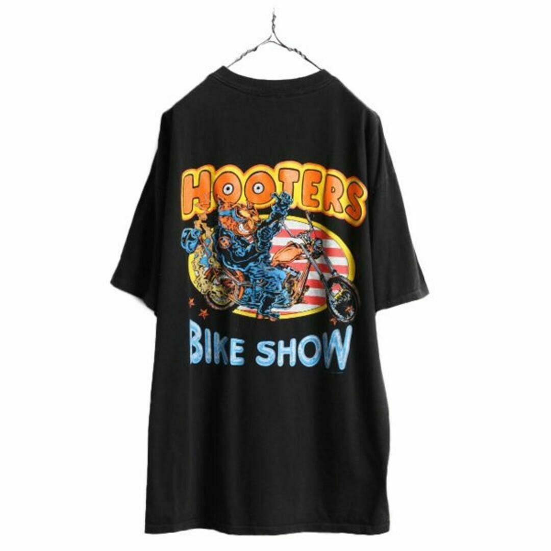 90s HOOTERS 両面 プリント Tシャツ XXL 黒 企業 ハーレーの通販 90s HOOTERS 両面 プリント Tシャツ XXL 黒 企業 ハーレーの通販