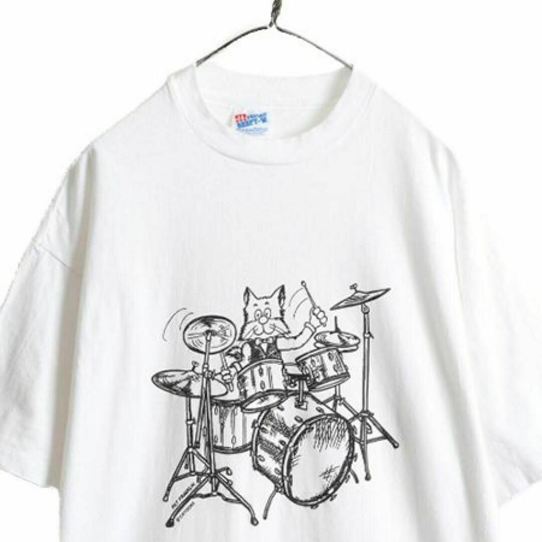 90s USA製 ネコ イラスト キャラクター プリントTシャツ XL オールド 2