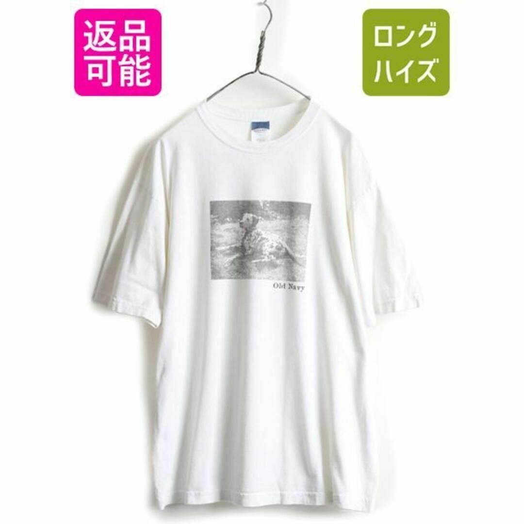 00s OLDNAVY ダルメシアン フォト プリント Tシャツ L 白 GAP