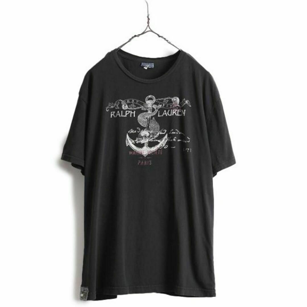 Ralph Lauren(ラルフローレン)のポロ ラルフローレン プリント Tシャツ L 黒 アンカー イラスト ロゴ メンズのトップス(Tシャツ/カットソー(半袖/袖なし))の商品写真