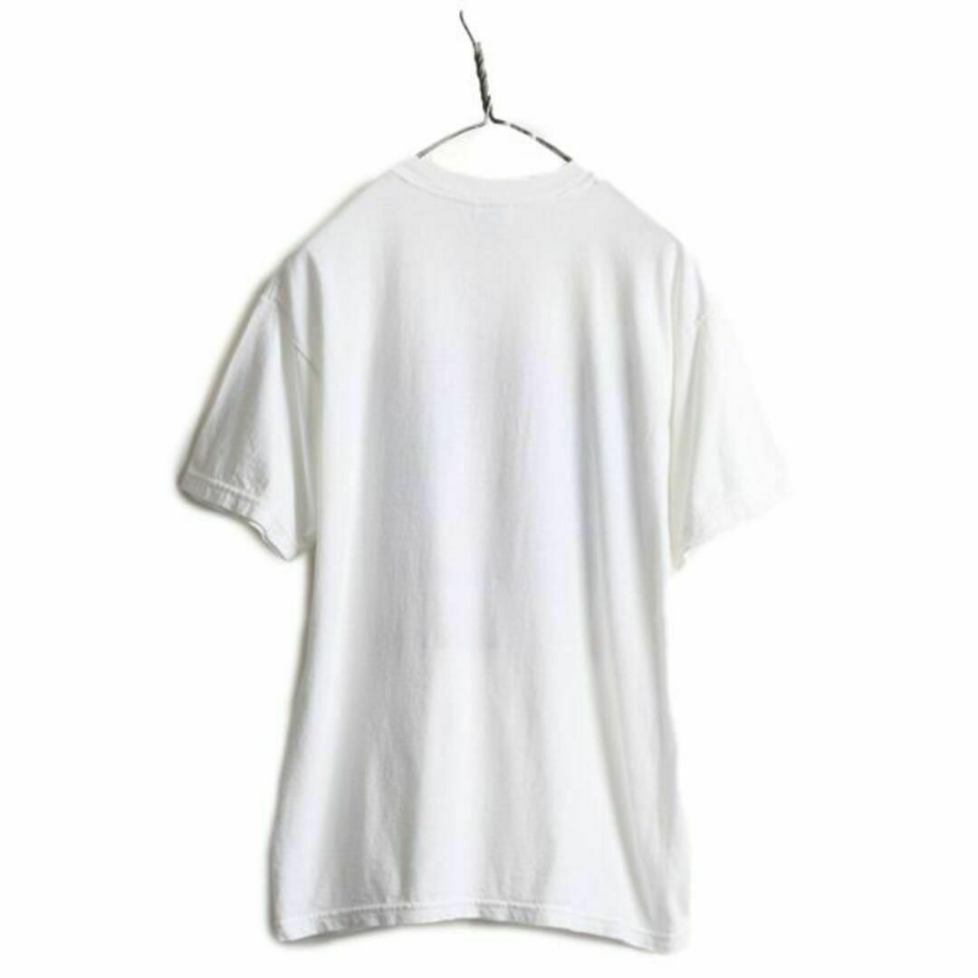 00s ハリケーン カトリーナ プリント Tシャツ M アート イラスト 白Tシャツ/カットソー(半袖/袖なし)