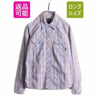 パタゴニア(patagonia)のパタゴニア ストライプ オーガニックコットン 長袖 ウエスタンシャツ M 織り柄(シャツ/ブラウス(長袖/七分))