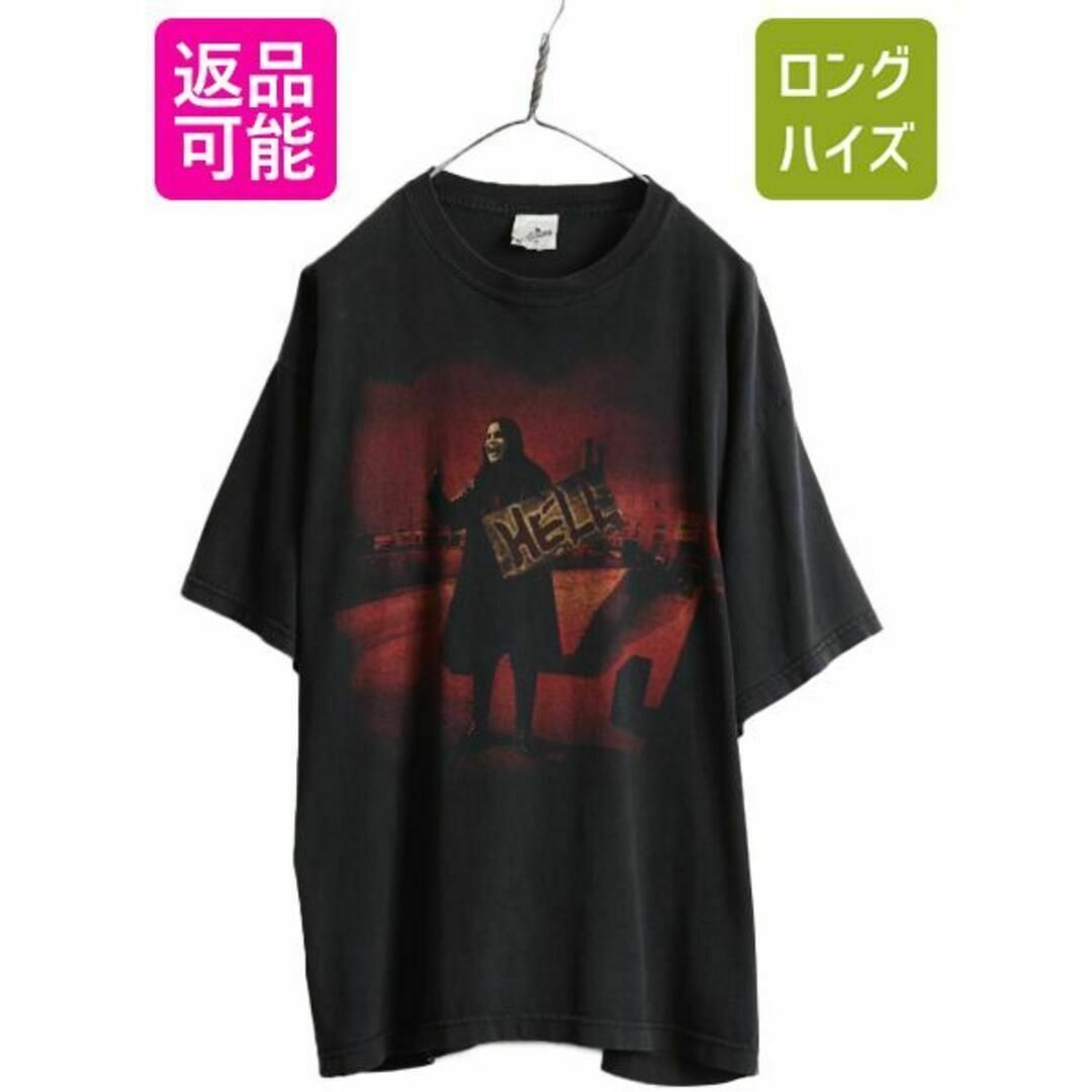 Tシャツ/カットソー(半袖/袖なし)90s USA製 オジーオズボーン プリント Tシャツ XL バンド 当時物 黒