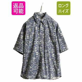 ウールリッチ(WOOLRICH)の90s USA製 ウールリッチ フィッシング 総柄 半袖 シャツ L アウトドア(シャツ)