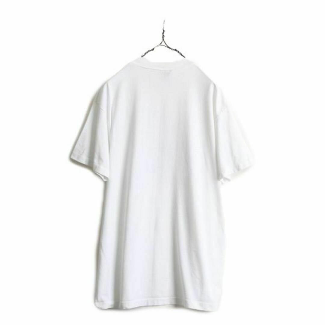 90s ドッグ イラスト プリント Tシャツ L アニマル テリア アート 白 メンズのトップス(Tシャツ/カットソー(半袖/袖なし))の商品写真