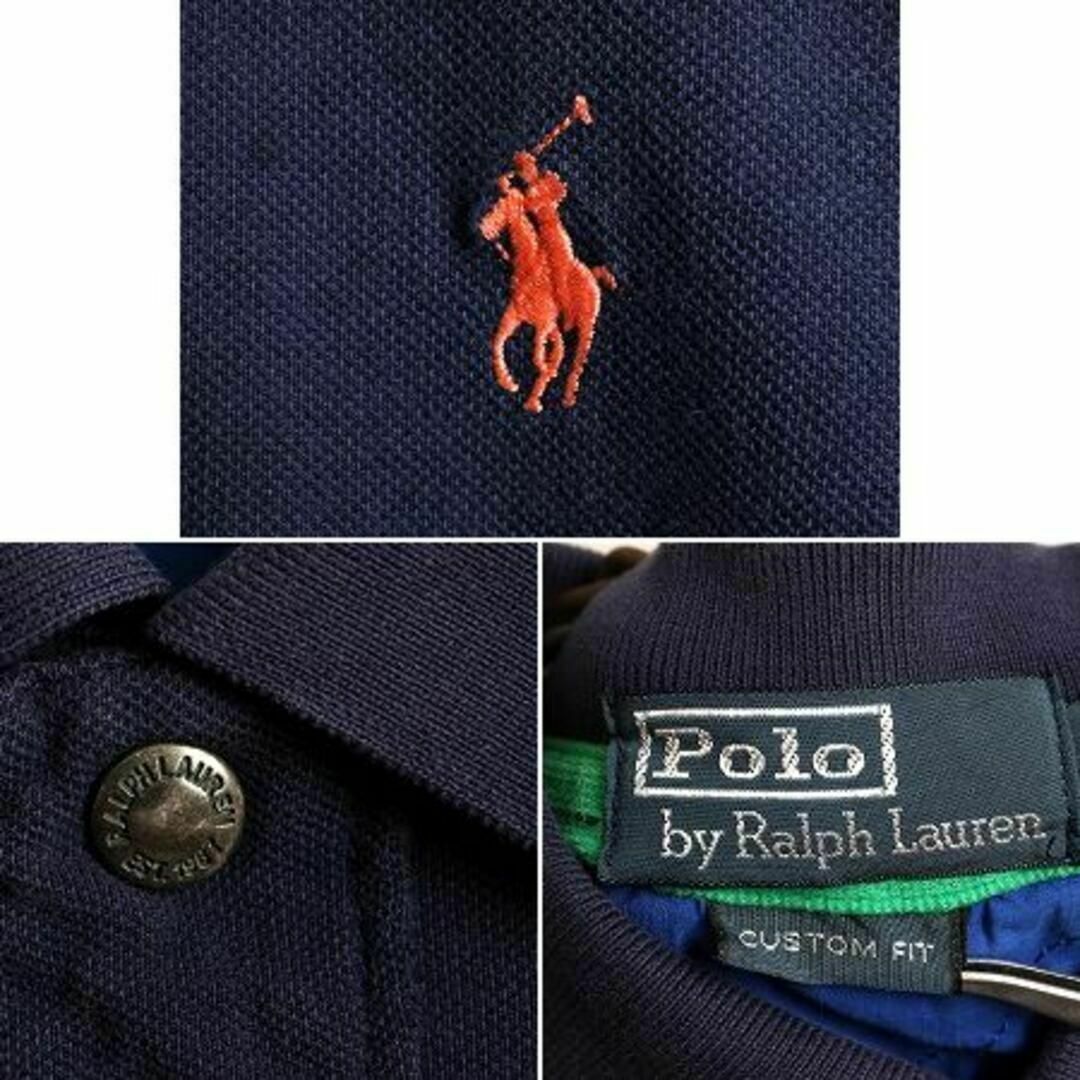 Ralph Lauren(ラルフローレン)のポロ ラルフローレン ボーダー 半袖ポロシャツ M ラガー ラグビー ポニー刺繍 メンズのトップス(ポロシャツ)の商品写真