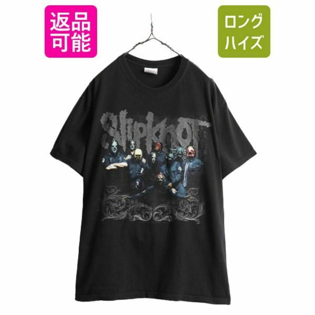 トップス00s スリップノット 両面 プリント Tシャツ L オフィシャル バンド 黒